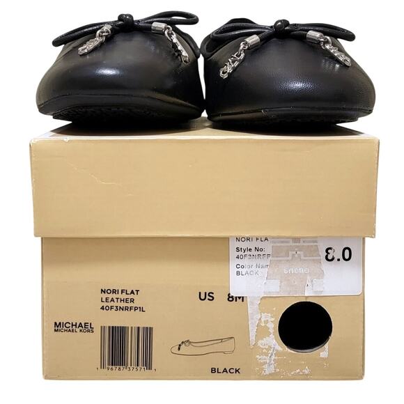 Michael Michael Kors Women Nori Flat Ballet Flats Size US 8M Black Leather - Picture 5 of 5